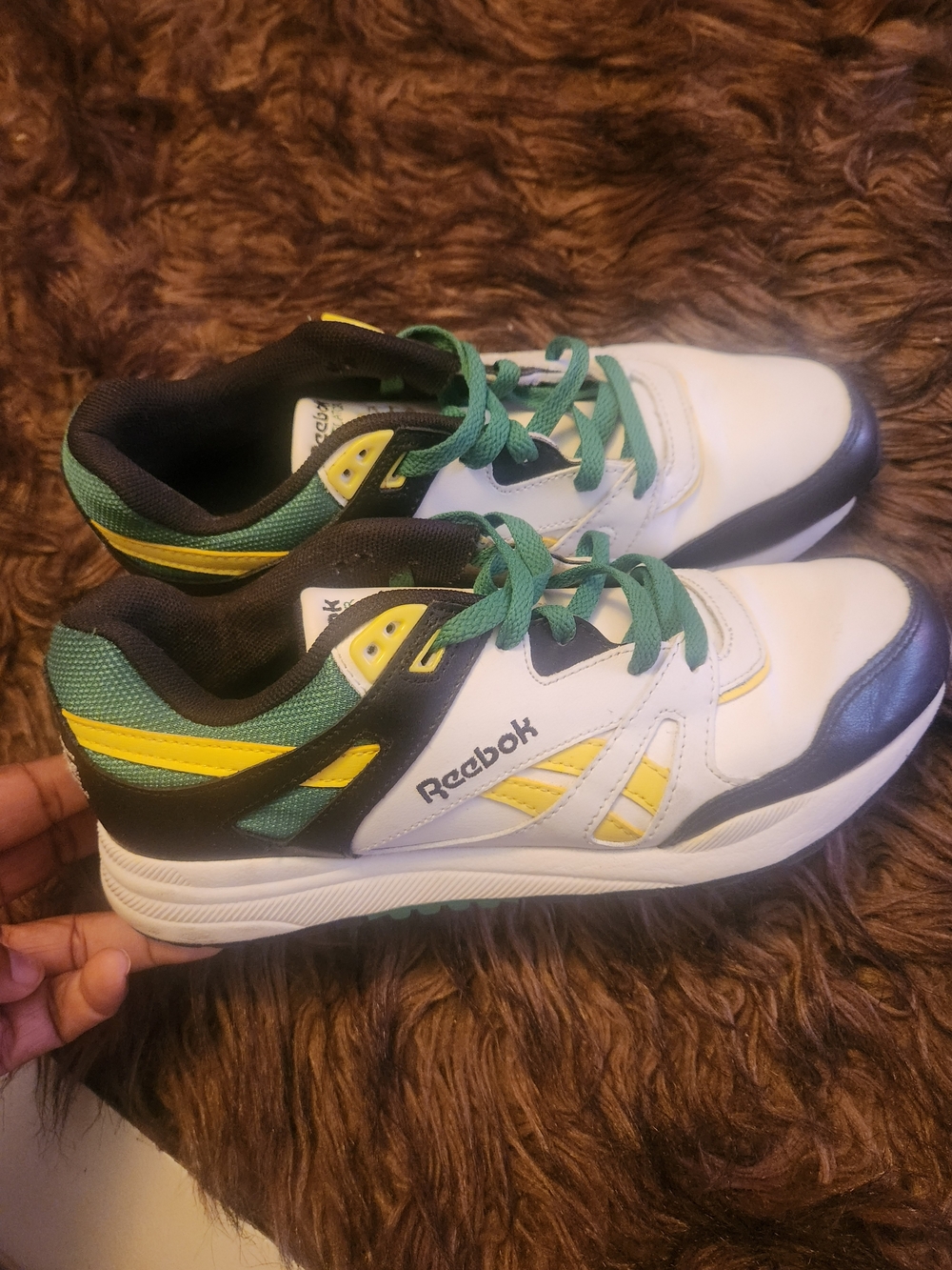 Reebok Women's White Green Yellow Sneakers
